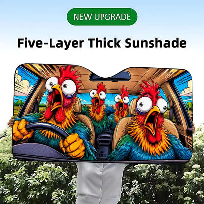 animal chicken Sun Visor Car Windshield Sun Visor - Foldable Universal Fit UV Block Heat Insulation Sunshade