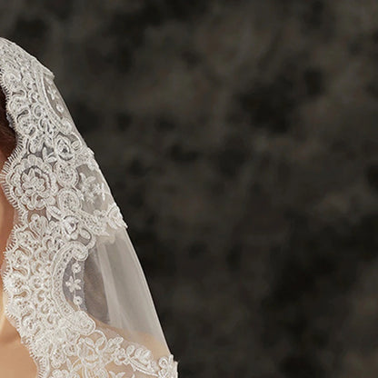 New Arrival White Ivory Edge Lace Bridal veil 3 Meter Long Cathedral Wedding veils 2026 Boda velo de novias