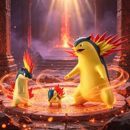 2.5-9.5cm Anime Figure Scale World Typhlosion Group Pokemen Action Figures Pvc Statue Desktop Collection Model Toys Gifts