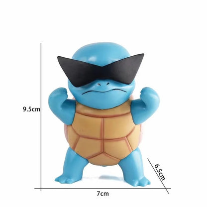 3 Style 9cm Pokemon Figure Squirtle Wear Sun Glasses Figure PVC Model Colletible Pokemon Go Action Figure Kids Birthday Gift
