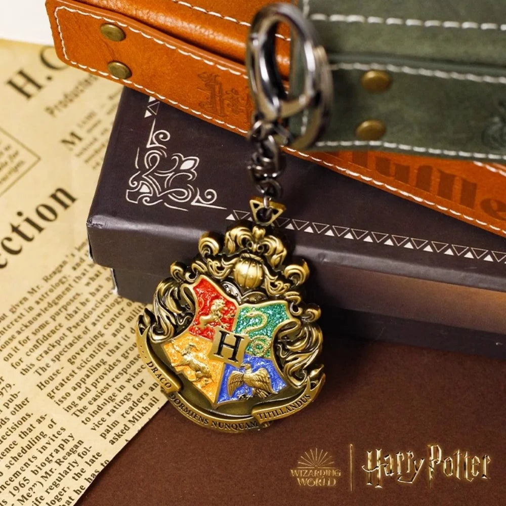 Genuine Harry Potter Metal Keychains Hogwarts Badge Ornament Decoration Metal Keychain for Women Men Hanging Gifts