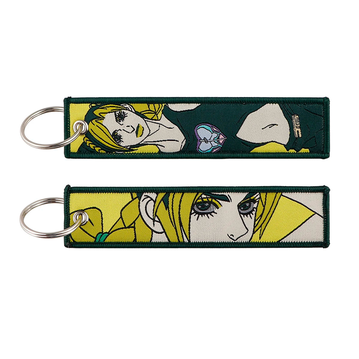 Anime Key Tag Embroidery Keychain for Motorcycles Cool Key Fobs Holder Keyring Backpack Chaveiro