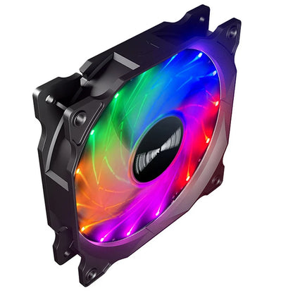 TEUCER 120mm Cooling Fan RGB Vortex Light Effects 12V Big 4Pin Cascadable Hydraulic Bearing Quiet PC Case Fan
