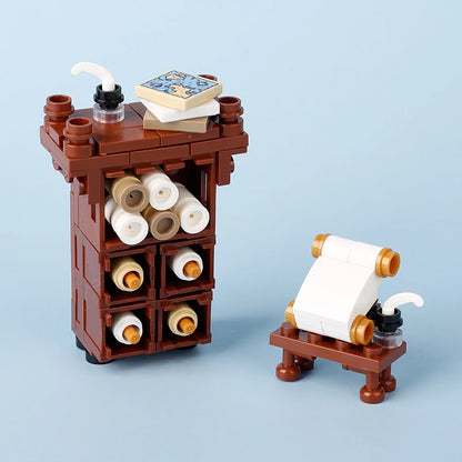 MOC Notice Board Building Blocks Bee Farm Fountain Bonfire Stove Medieval Town Street View Water Wall Bridge Road Sign Brick Toy