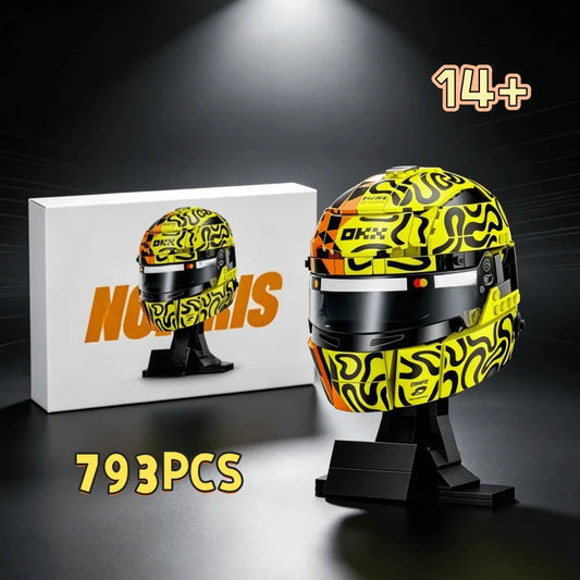 Classic Racing Driver Helmet Home Decor Model 2026 New DIY Building Block Assembly Toys Display Adults Holiday Birthday Presents