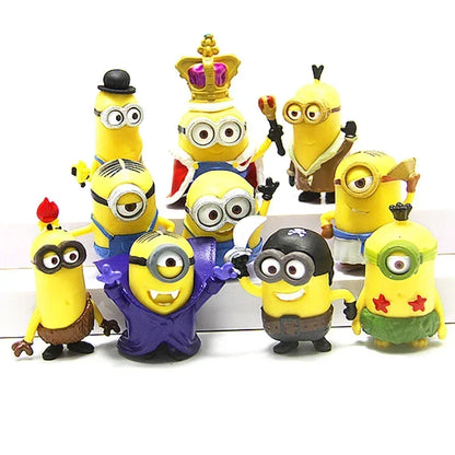 10Pcs/Set kawai Mini Figurines Toys 3D Eye Despicable Crown ones Action Figures Toys Xmas Gifts for Xmas gifts