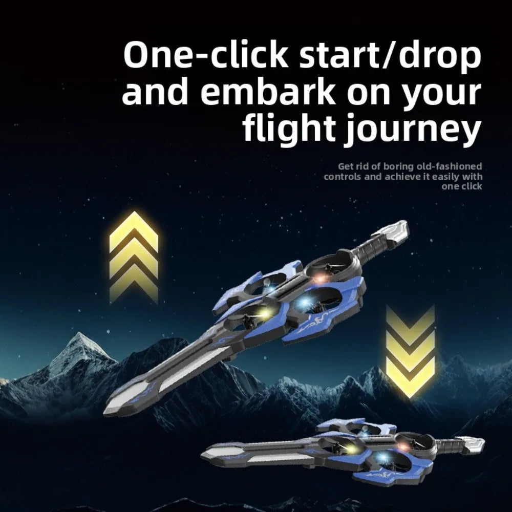 Sword Flying RC Drone, Remote Control Flying Sword Toy for Boys Girls Magic Air Hovercraft Birthday Gift