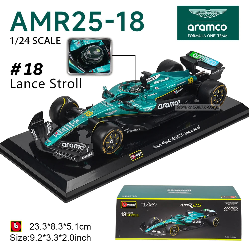 Bburago 1:24 2022~2025 F1 serie various style Mercedes-AMG W15 #44Hamilton #63George  Alloy Car Model Ferrari Red Bull McLaren