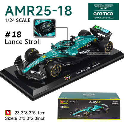 Bburago 1:24 2022~2025 F1 serie various style Mercedes-AMG W15 #44Hamilton #63George  Alloy Car Model Ferrari Red Bull McLaren