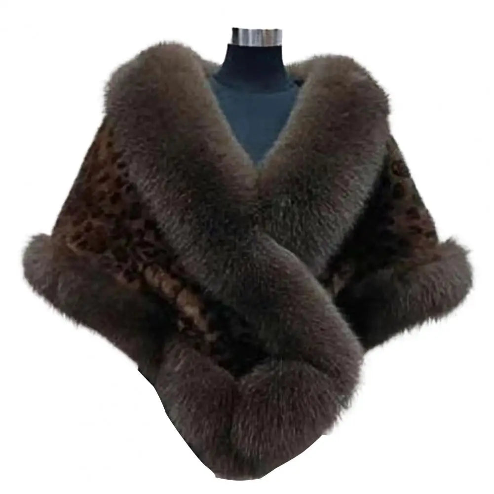 Luxury Fur Women Poncho Fluffy Shawl Fur Evening Dress Shawl Wedding Banquet Shawl Dress Shawl Plush Cape Coat Women Jackets
