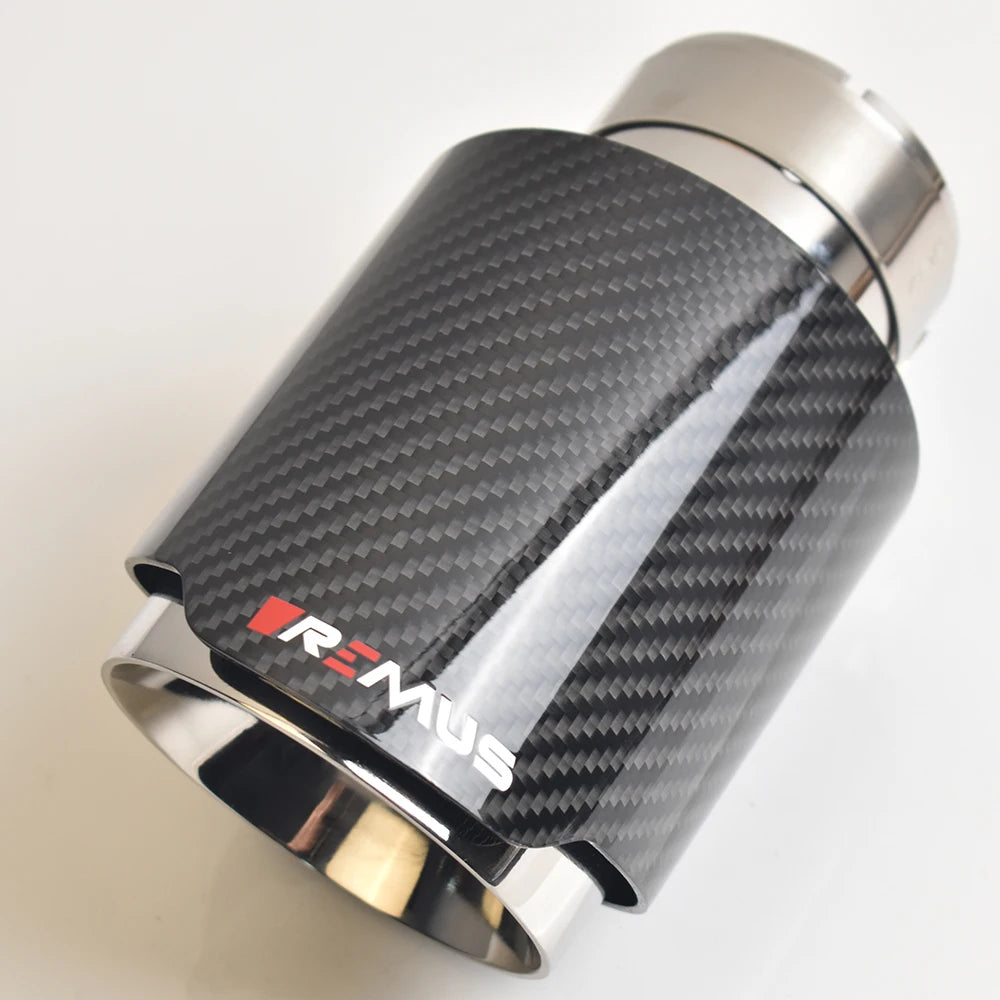Universal Car Accessories  Stainless Steel Muffler Glossy Tip Slash Cut End Pipe Bevel Edge With VREMUS