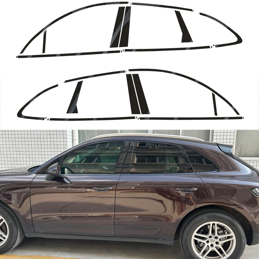 For Porsche Macan 2014-2020 SUV Window Chrome Delete Blackout ABC Pillars Glossy Black Stickers