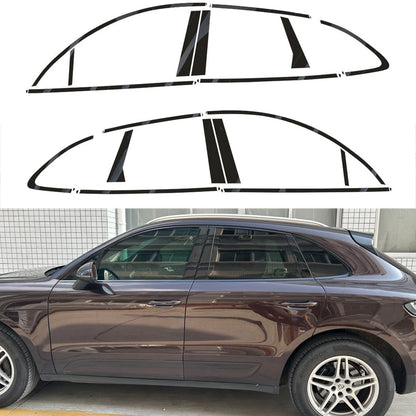 For Porsche Macan 2014-2020 SUV Window Chrome Delete Blackout ABC Pillars Glossy Black Stickers
