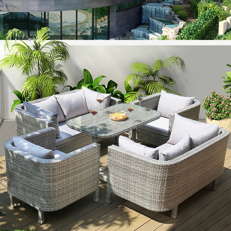Outdoor Sofa Leisure Set, Garden Terrace Chair, Courtyard Balcony Double , -Woven Outdoor Imitation Rattan Sofa