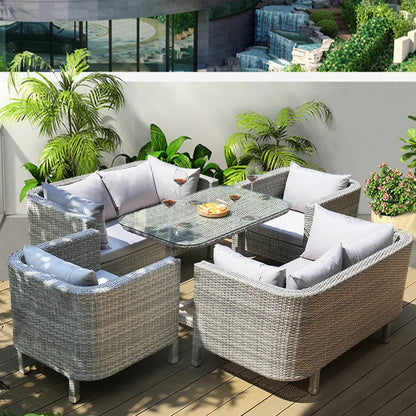 Outdoor Sofa Leisure Set, Garden Terrace Chair, Courtyard Balcony Double , -Woven Outdoor Imitation Rattan Sofa
