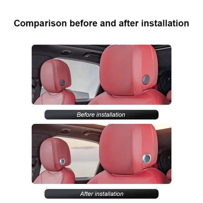 Car Seat Headrest Adjustment Button Loops Circles Frame Decoration Ring Cover Interior Modification For Porsche Macan Cayenne