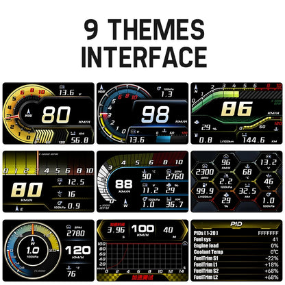 New Car Meter A91 HUD Voltage Speed RPM Turbo Oil Temp Gauge Headup Display for Car Electronicos Hud Display