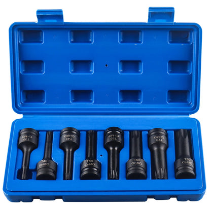 Bicycle Torque Wrench Set  8Pcs/Set Universal Sleeve Head Hex Cr-v Bit Set Drill Wrench Socket Spanner Pro Motorcycle Repair Kit