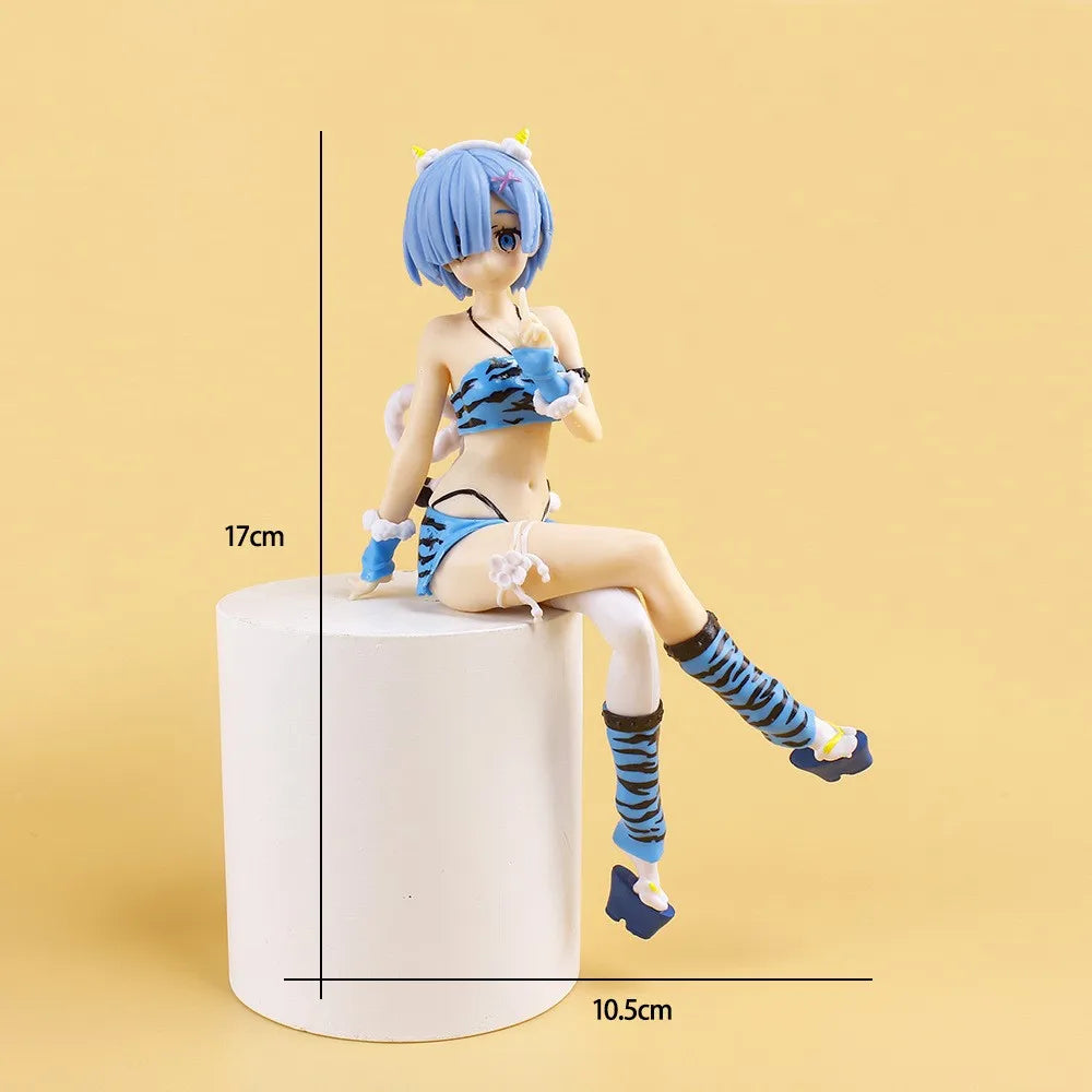 New Anime Figure Pajamas Leopard Bikini Sitting Posture Girl PVC Action Collection Model