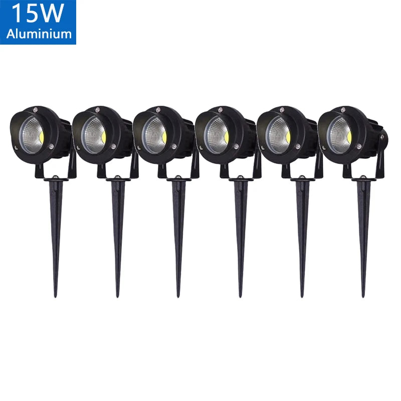 5W 10W 15W Outdoor Waterprof IP65 220V110V12V24V Spike Garden Path Green Spotlights Landscape Garden Warm White LED Lawn Lamp