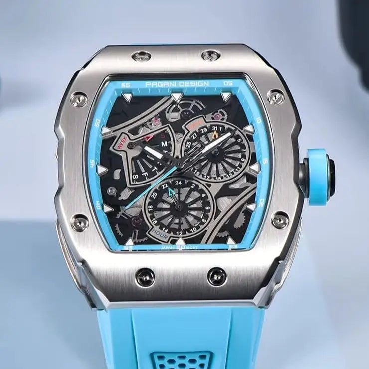 PAGANI DESIGN 2026 New Men's Skeleton Quartz Watch Japanese VH65 42MM Sapphire Glass Stainless Steel 50M Waterproof Reloj Hombre
