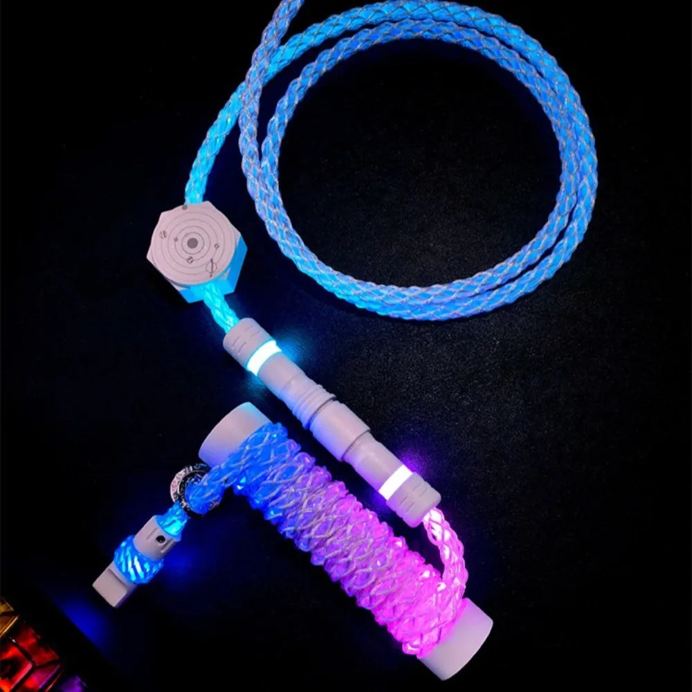 UNKNOWN D38 Magnetic Keyboard Cable 1.3m USB to Type-C Single Crystal Magnetic Controllable Lights 8K Custom Pc Accessories Gift