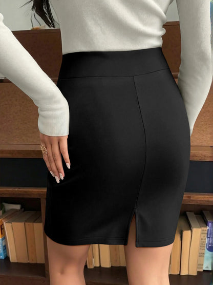 Multi-Color Basic High Waist Bodycon Mini Skirt, Stretchy Slim-Fit Pencil Skirt for Office Ladies, Ideal for Daily Wear & Dates