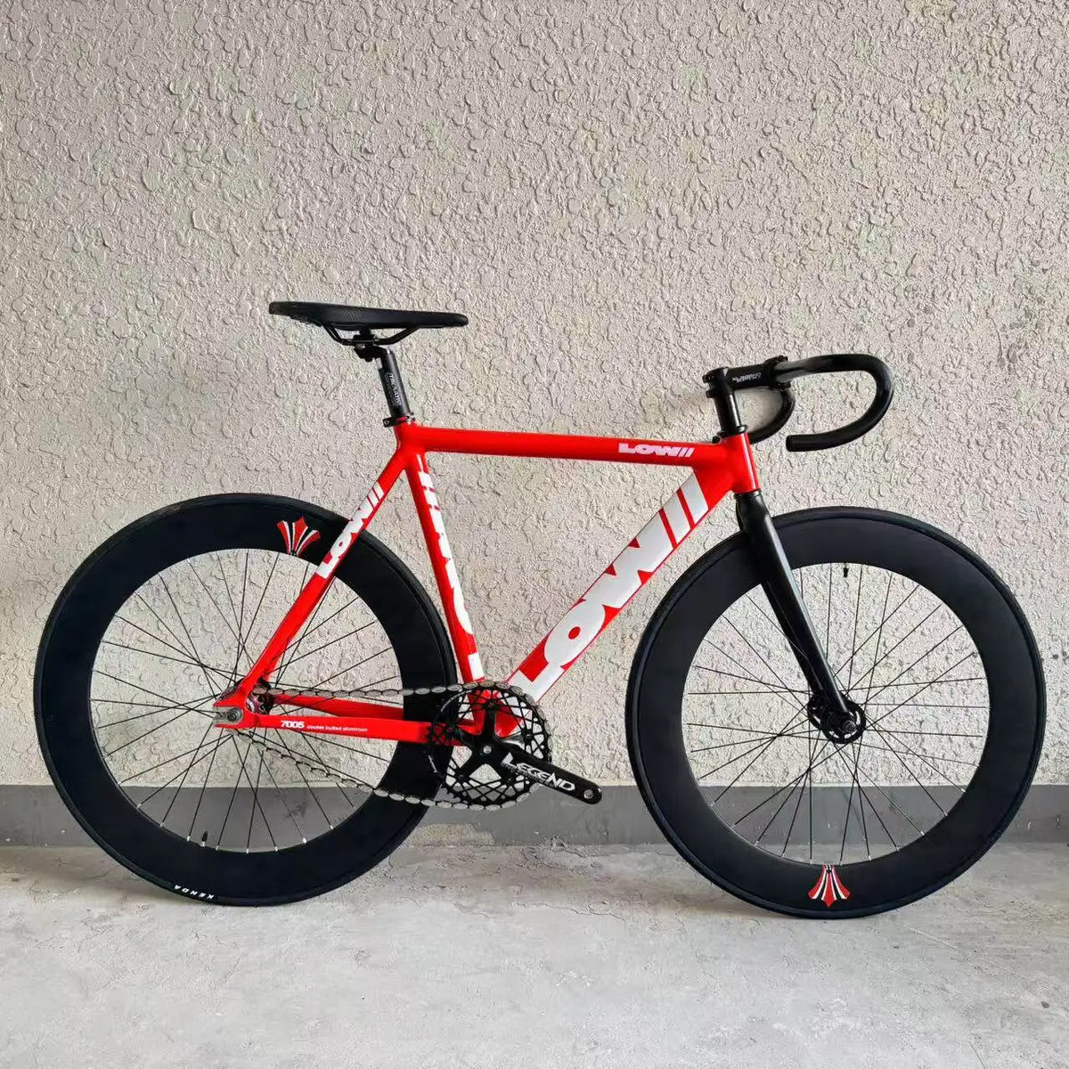 LOW Fixie Bicycle Aluminum Alloy Frame And Front Fork Fixie Bike Fixed Gear Bike 49T Spider Chianwheel 70mm Aluminum Alloy Rim