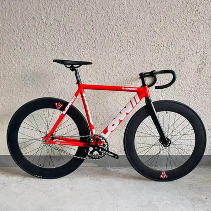 LOW Fixie Bicycle Aluminum Alloy Frame And Front Fork Fixie Bike Fixed Gear Bike 49T Spider Chianwheel 70mm Aluminum Alloy Rim