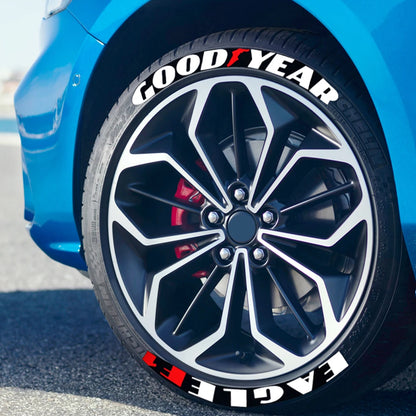 8pcs Car Tire Wheel Stickers Car Tuning Universal 3D Permanent PVC Joined Lettering Sticker Car Stickers Car Lettering Sticker