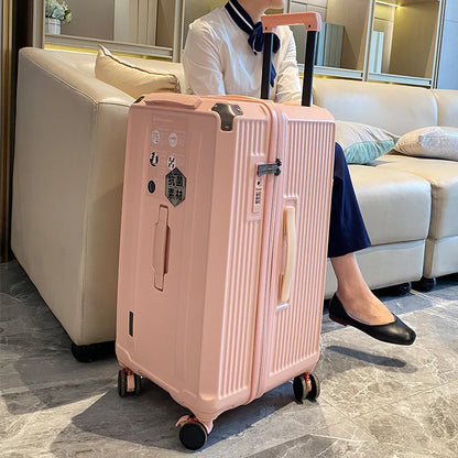 KLQDZMS Women's Suitcase High-quality Large-capacity Trolley Case ABS + PC Family Travel Essentials Men's with Wheels Luggage