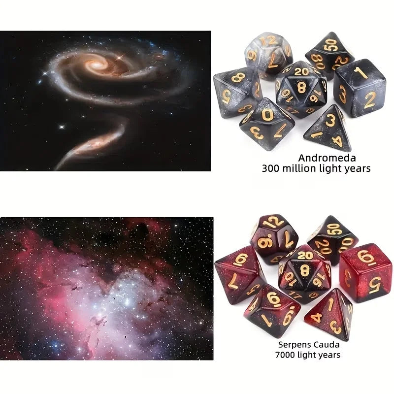 56pcs Galaxy Style DND Dice Set, with Multi Face Dice for D&D RPG MTG Role Playing Table Party Games & DM & Dice Goblin