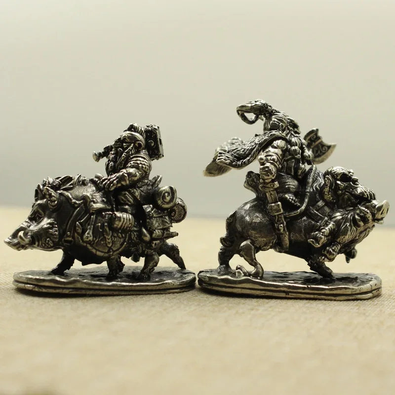 Cartoon Desktop Copper Soldier Decoration Ornaments Retro Dwarf Legionnaire Cavalry Model Figure Toys