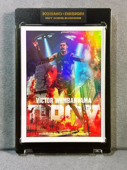 DIY Handmade Victor Wembanyama NBA Cards Kaboom NOIR Classic Design Replica Collectible Cards for Wemby Fans Collectible Gift
