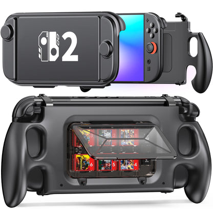 BEBONCOOL Pop-up protective case Upgraded Protective Cover Ergonomic Comfort PC Material Grip Shell Case For Switch 2