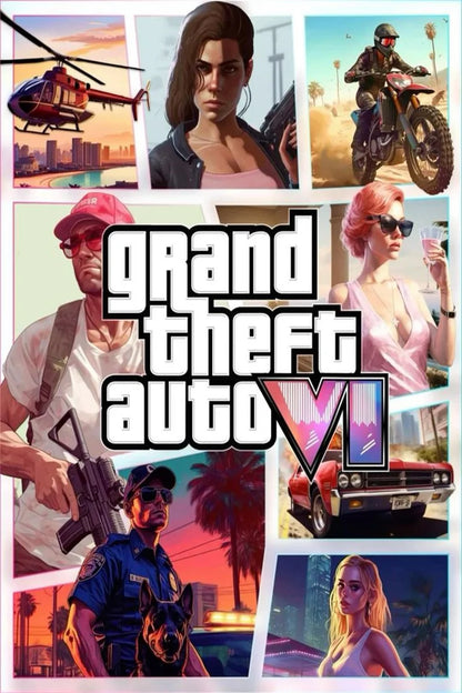 Cool G-Grand The A-Auto Canvas Painting Series 5 6 Hot Game Poster Wall Art Modern Home Boy Bedroom Gaming Room Decor Print Gift