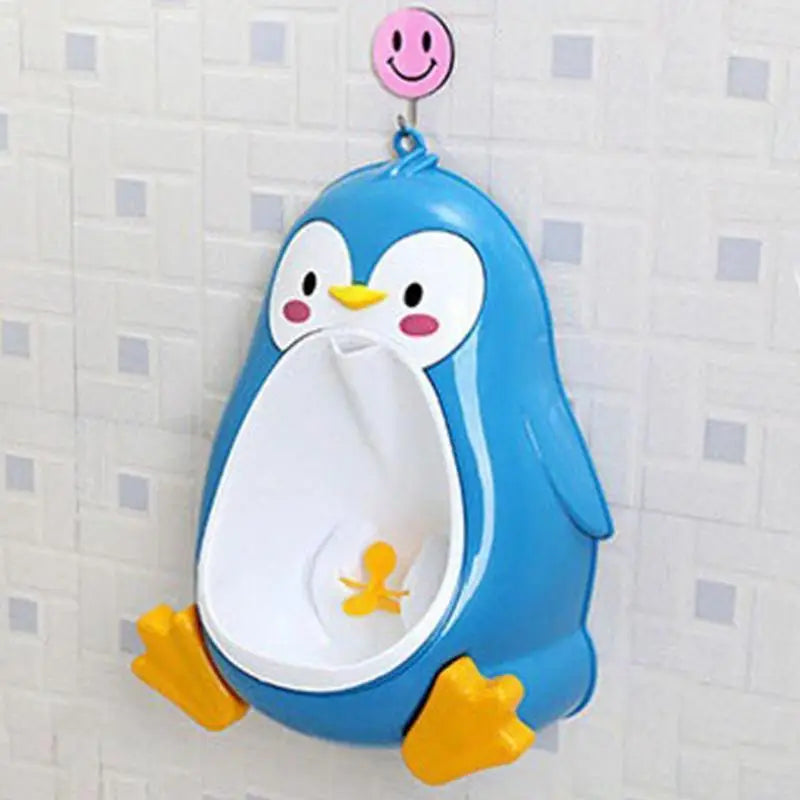 Potty Training Urinal Standing Urinal for Toddler Boys Wall Mounted Penguin-Shaped Toilet Training Pee Stand for Boys Nursery