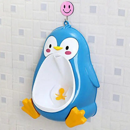 Potty Training Urinal Standing Urinal for Toddler Boys Wall Mounted Penguin-Shaped Toilet Training Pee Stand for Boys Nursery