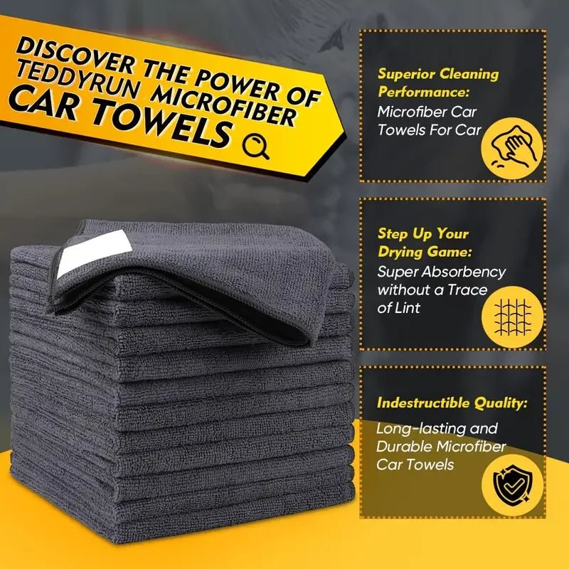 1/50pcs Thicken Microfiber Car Cleaning Towels Soft Quick Drying Windows Mirrors Wiping Rags Home Double Layer Clean Cloths