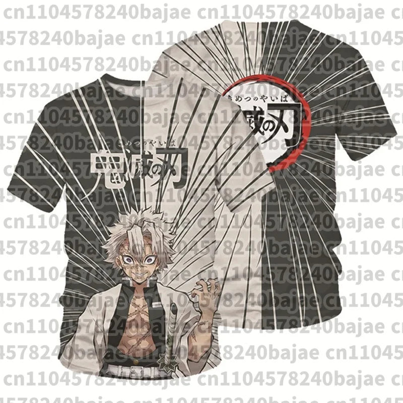 Demon Slayer Kimetsu no Yaiba Tanjiro 3D Quick Dry T-Shirt Adult Kids Sports Casual Anime Merch Summer outdoor streetwear