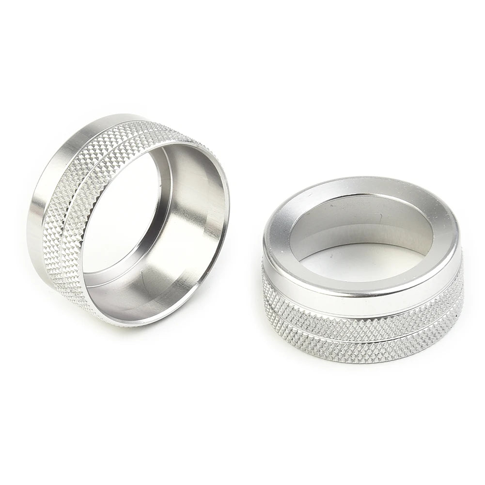 2pcs For Porsche Car Volume Radio Knob Cover Chrome Silver For Porsche For Cayenne For 911 For Panamera For Macan