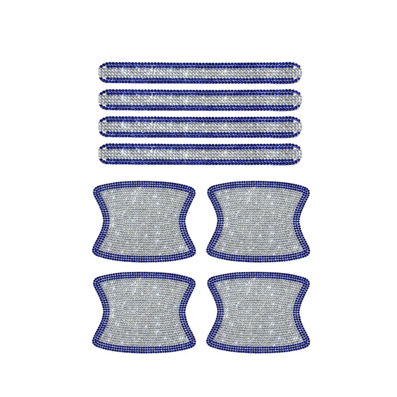 8PCS Universal Car Door Handle Sticker Decal Warning Diamond Auto Strip Driving Safety Bling Car Accessories for Girls Wholesale