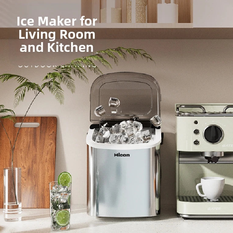 220V Portable Ice Maker Machine for Home & Camping Quick Ice Self-Cleaning Small Ice Machine For HomeOutdoor Energy Efficien