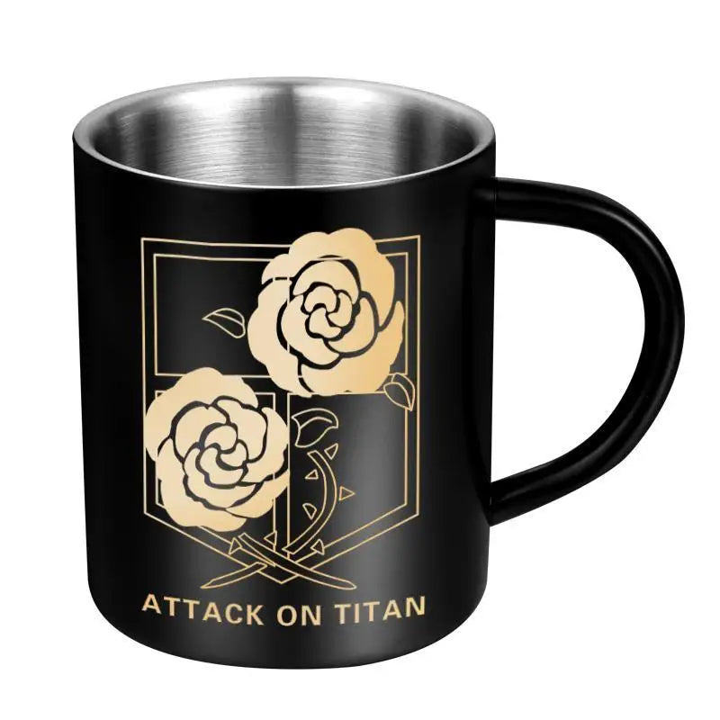 New Attack on Titan anime peripherals 304 stainless steel mug two-dimensional creative cartoon wings of freedom water cup gift