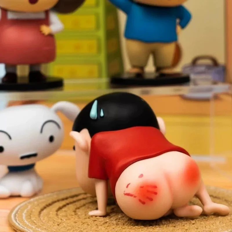 5cm Kawaii Anime Crayon Shin Chan Swollen Buttocks Figurine PVC Model Doll Desktop Decorations Cartoon Cute Ornament Kids Gift