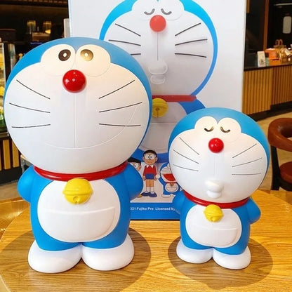 Large Size Doraemon Action Figures Toys Anime Kawaii Piggy Bank Ornament Figurines Decor Pvc Model Toy Statue Kid Birthday Gifts