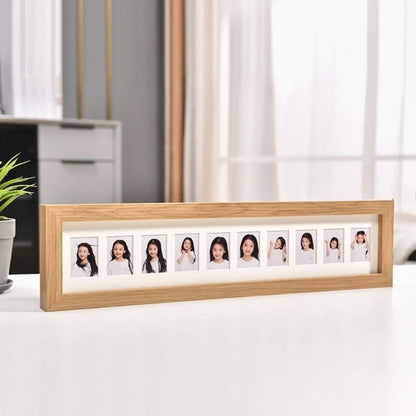 Wooden Baby Growth Photo Album Frame 2 Inch 6 /10 Holes Mini Picture Frames Creative Durable Memorial Photo Frame