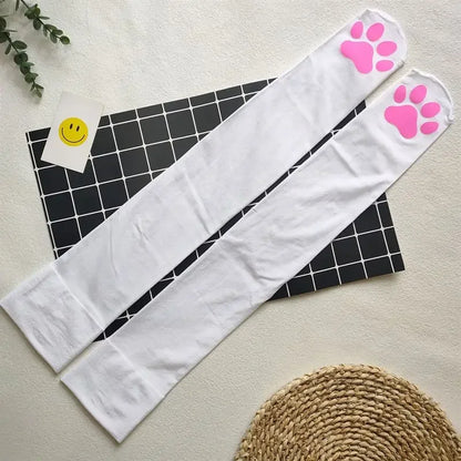 Womens Over Above Knee Socks Thigh High Stockings Kitten Claw Cat Paw Pad Ladies pink 3D Long Sock Cosplay Harajuku Y2k female