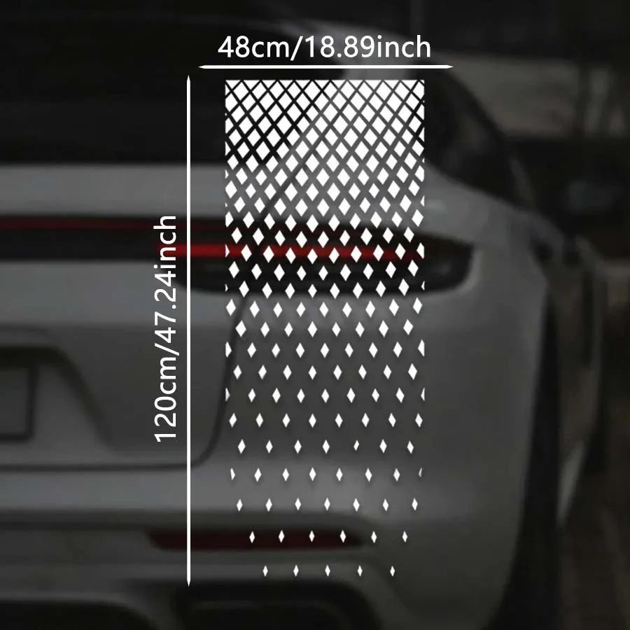 Diamond Rhombus Mesh Engine Hood Sticker Universal Car Hood Decal Self‑Adhesive Waterproof Cool Auto Exterior Tuning Accessory