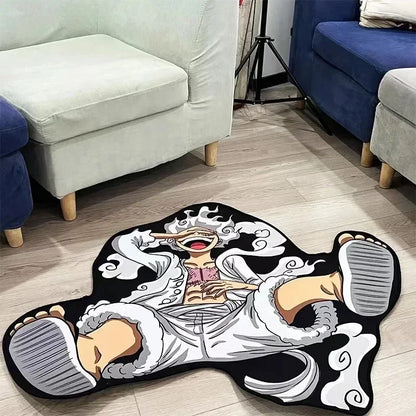 One PIECE Luffy Gear 5 Shaped Anime Room Manga Cartoon Irregular Rug Home Decoration Carpets Non-Slip Mat Sofa Living Room Gift